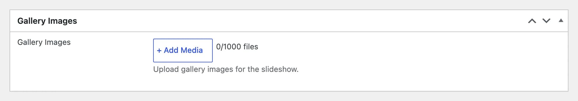 Gallery Images box with the Add Media button